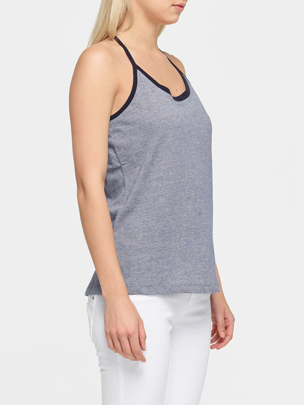 Navy Stripe Racer Back Tank