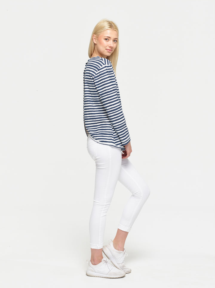 Navy Stripe Long Sleeve T-Shirt