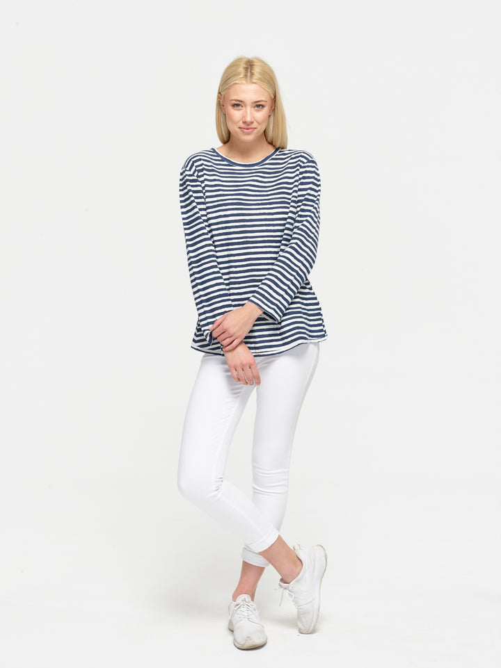 Navy Stripe Long Sleeve T-Shirt