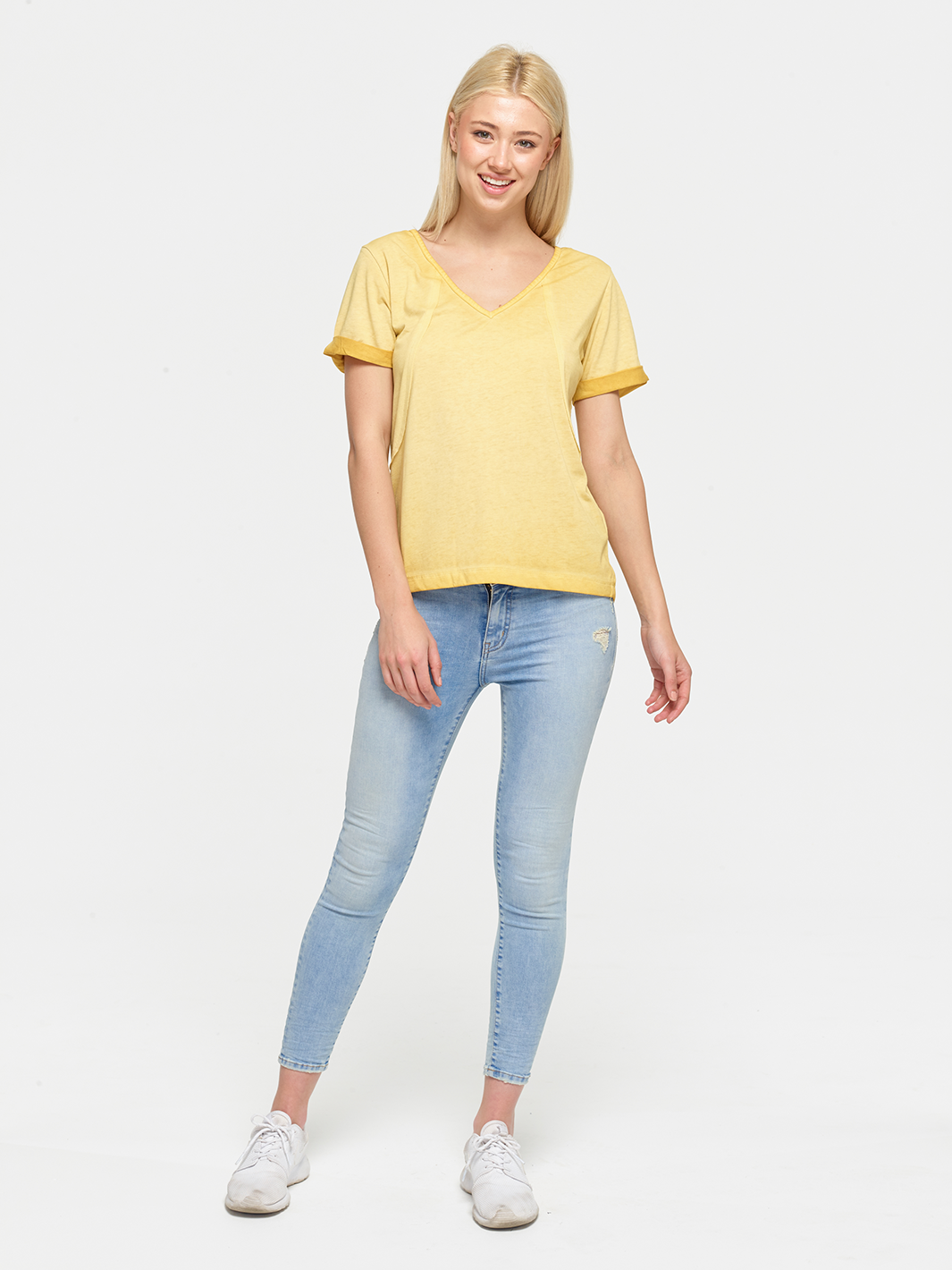 Paneled Mustard Tee