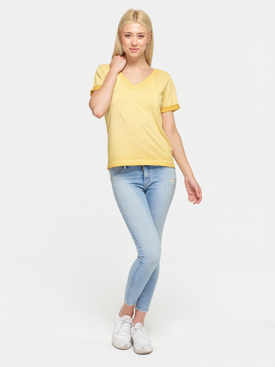 Paneled Mustard Tee