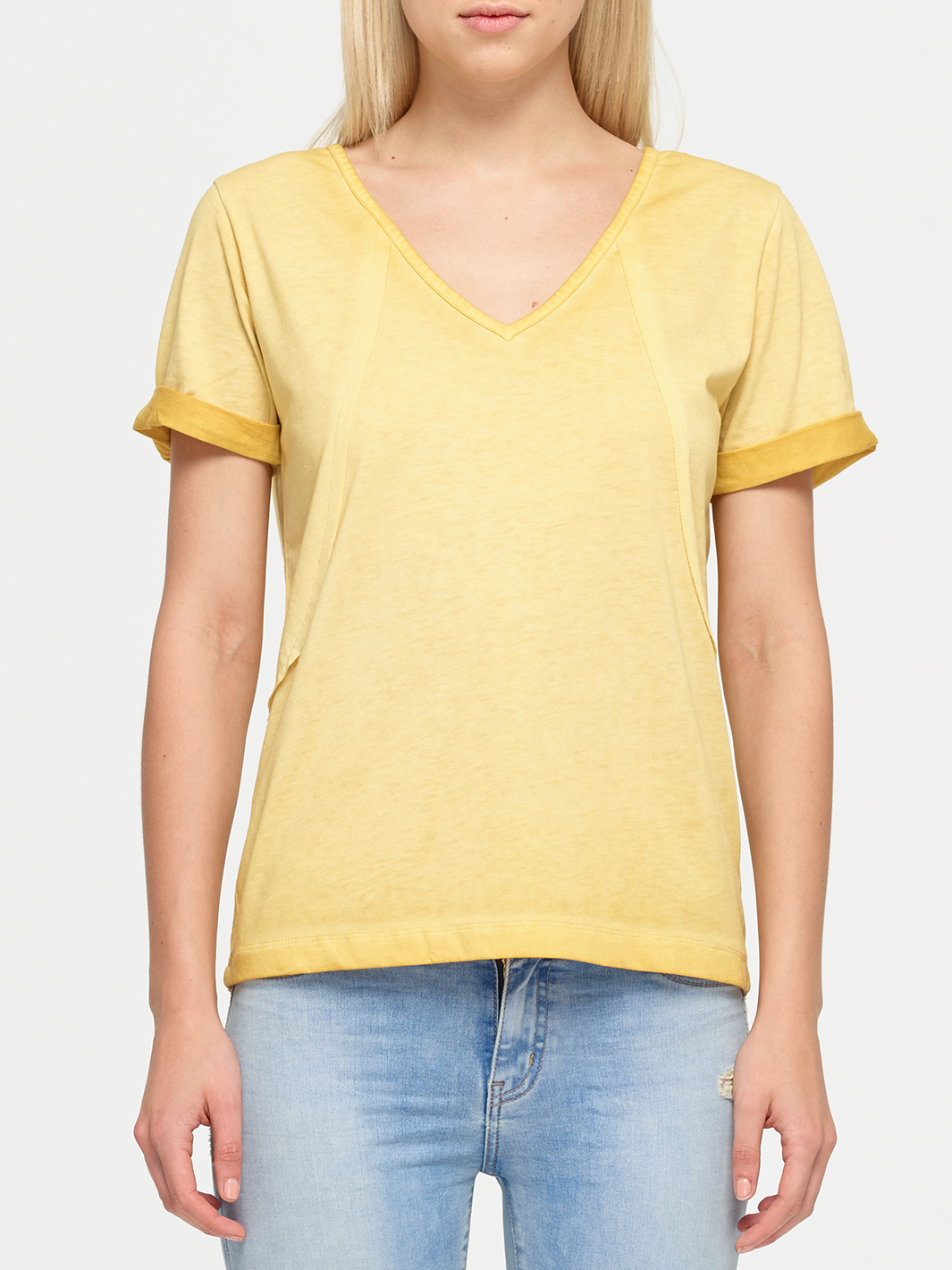 Paneled Mustard Tee