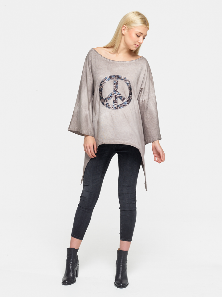 Peace Sign Grey Kaftan