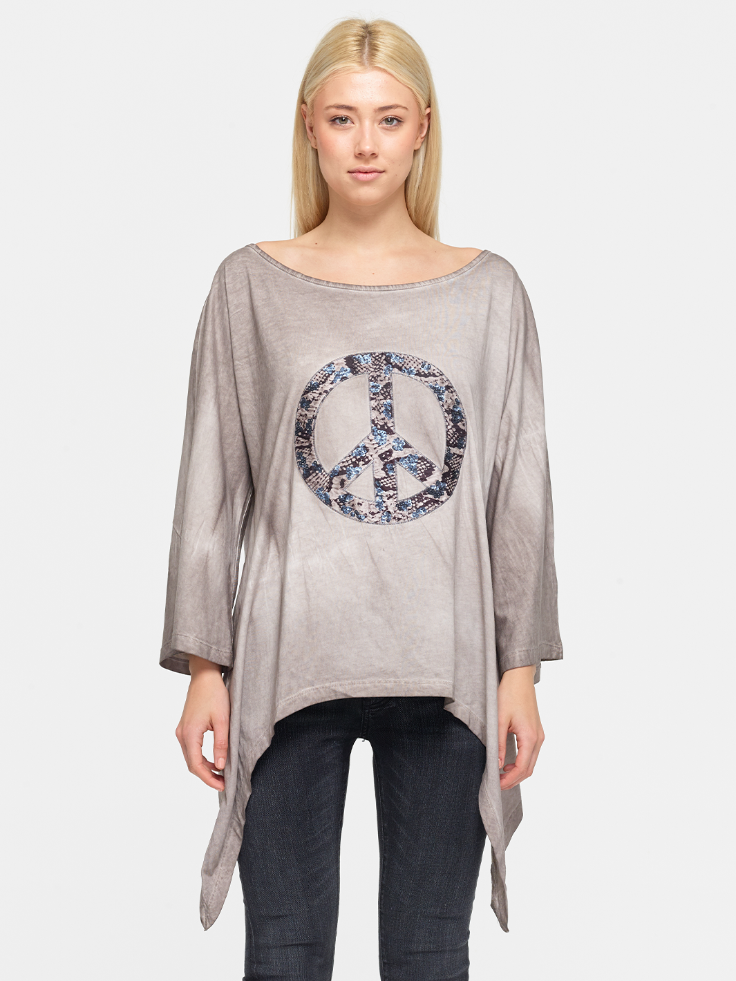 Peace Sign Grey Kaftan