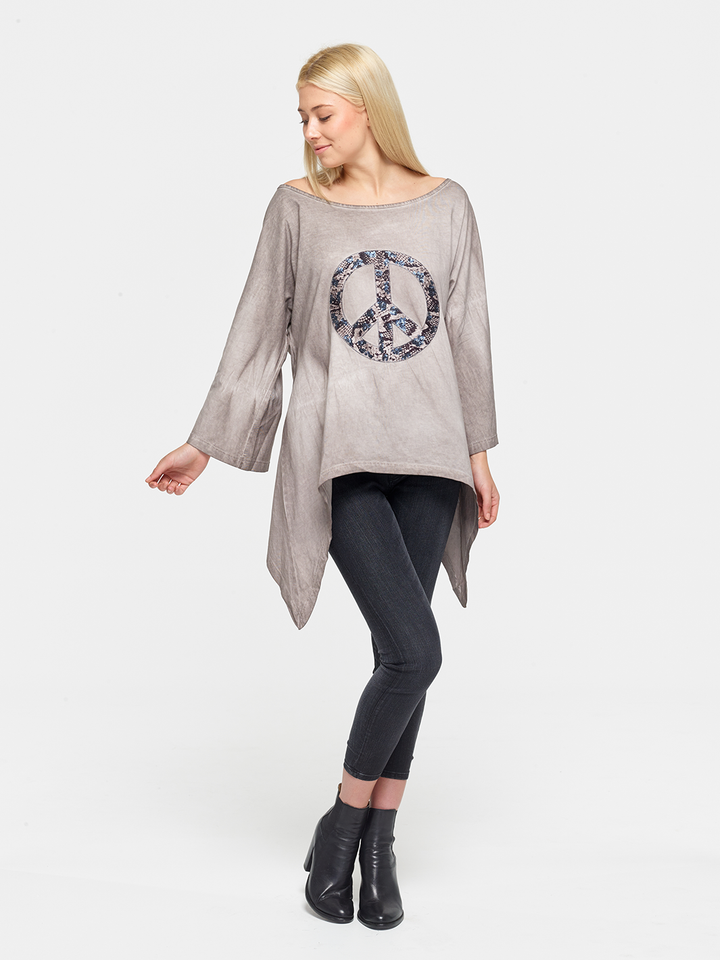 Peace Sign Grey Kaftan