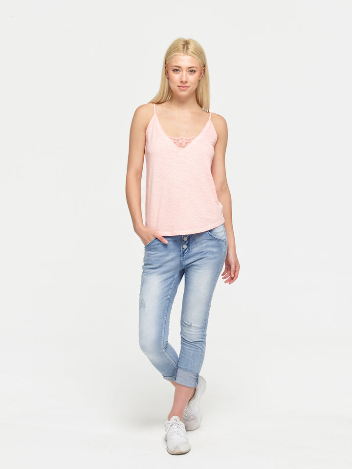 Lace Cami Pink Tank