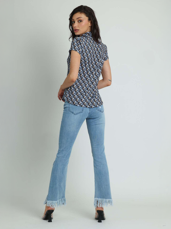 Elena Flared Jeans with Hem Detail