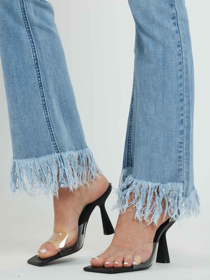 Elena Flared Jeans with Hem Detail