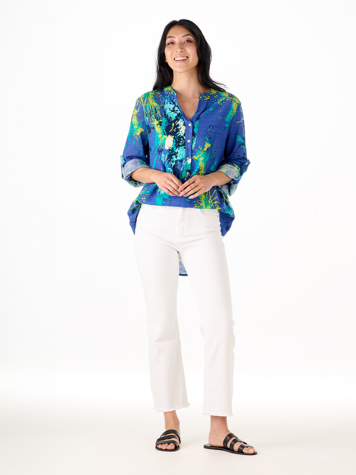 Grace Blue Floral Shirt