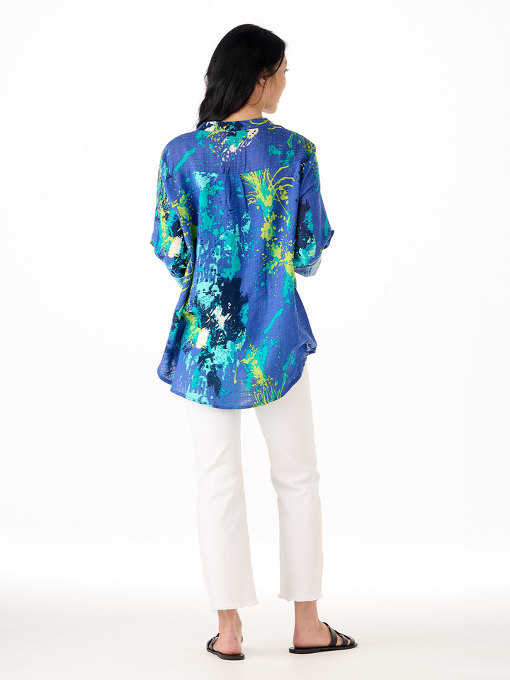 Grace Blue Floral Shirt