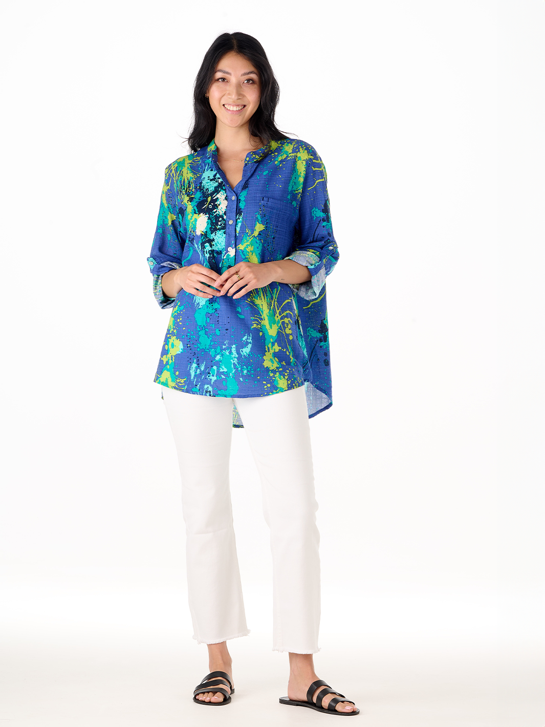 Grace Blue Floral Shirt