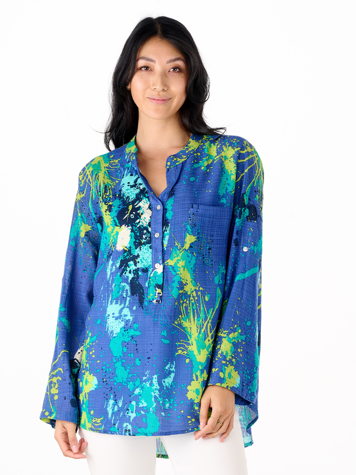 Grace Blue Floral Shirt