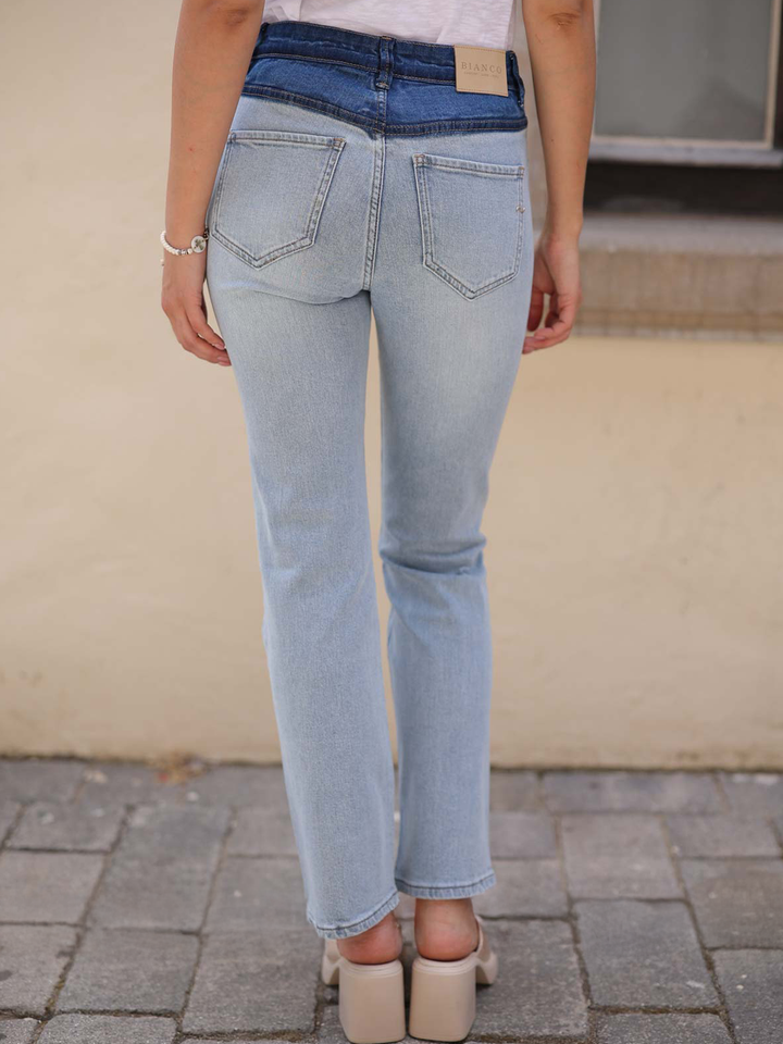 Isabella Long Two Tone Straight Leg Jean