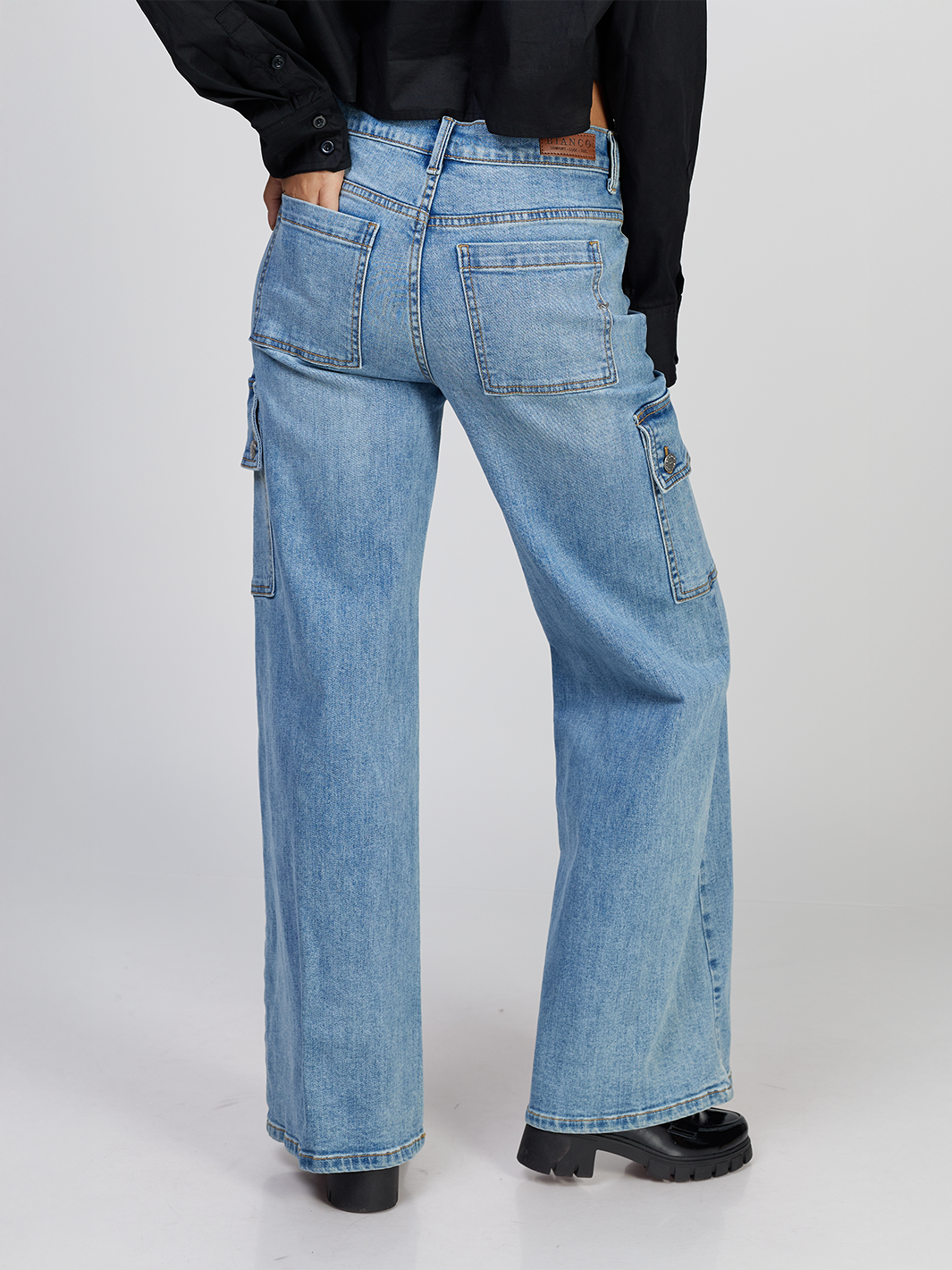 Kaylee Medium Blue Wide Leg Jean