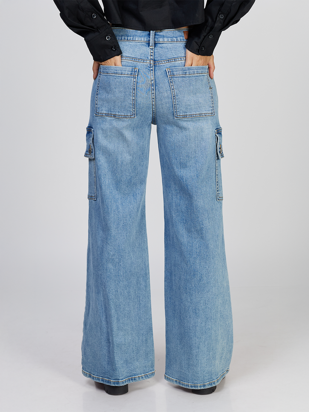 Kaylee Medium Blue Wide Leg Jean