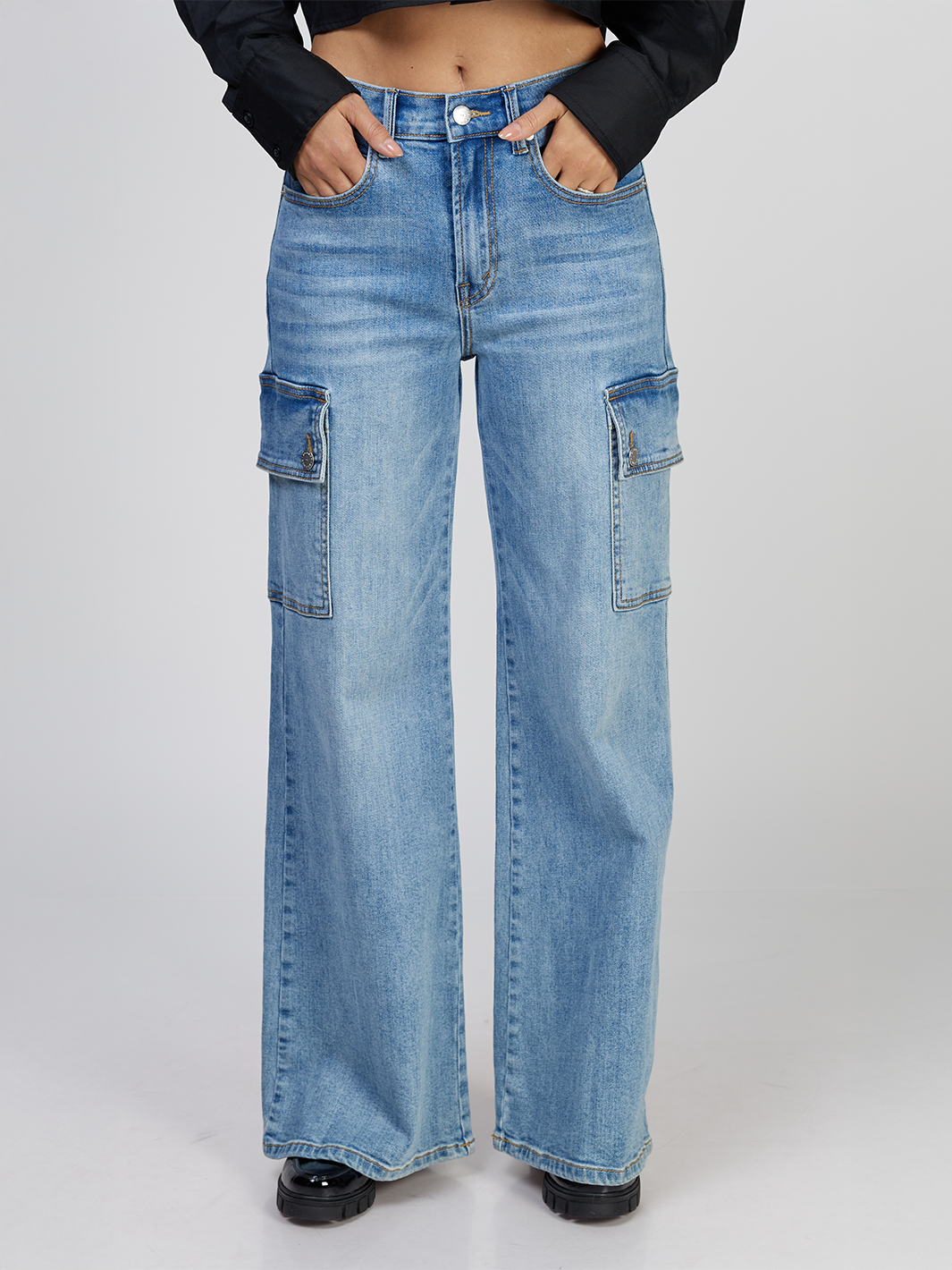 Kaylee Medium Blue Wide Leg Jean