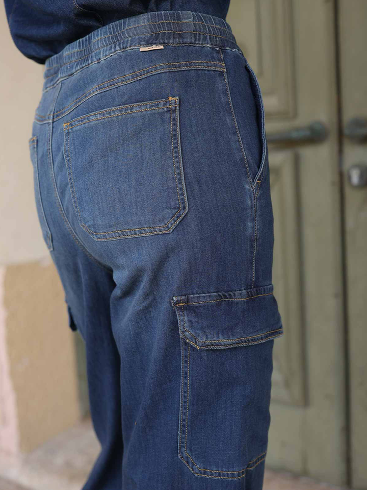 Lani Dark Blue Cargo Denim