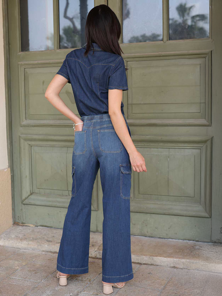 Lani Dark Blue Cargo Denim