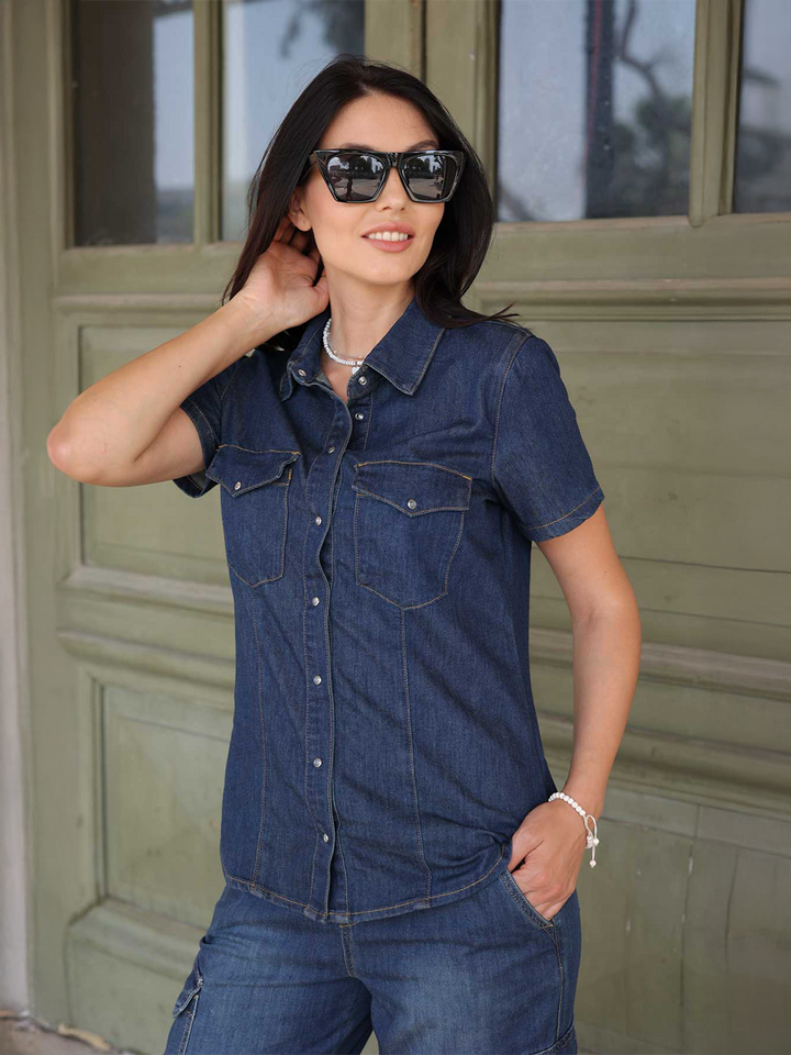 Lani Dark Blue Denim Shirt